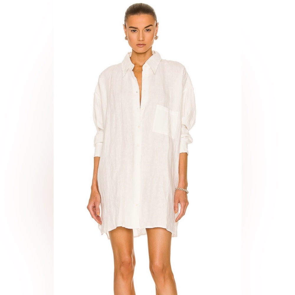 DEIJI STUDIOS Oversized Shirt Dress in White